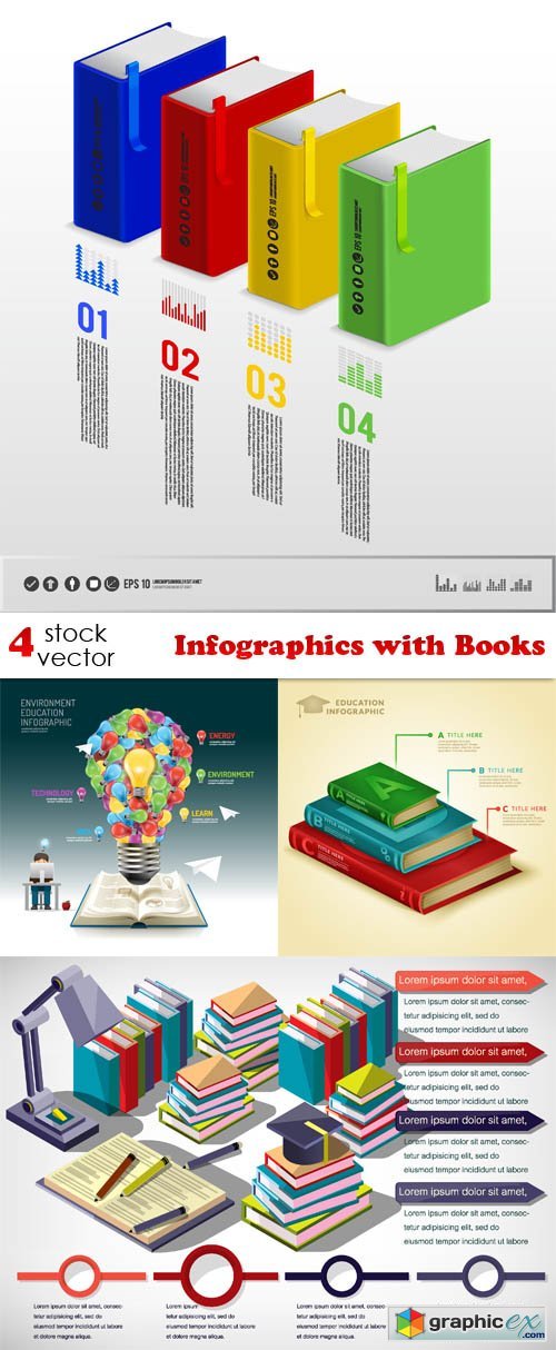 Vectors - Infographics with Books