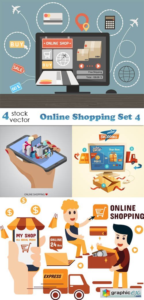 Vectors - Online Shopping Set 4