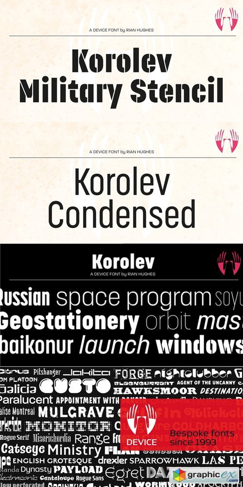 Korolev Military Stencil Font 