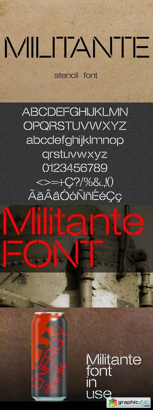 Militante Stencil Font 