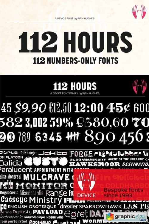 112 Hours Only Numbers Font Family 
