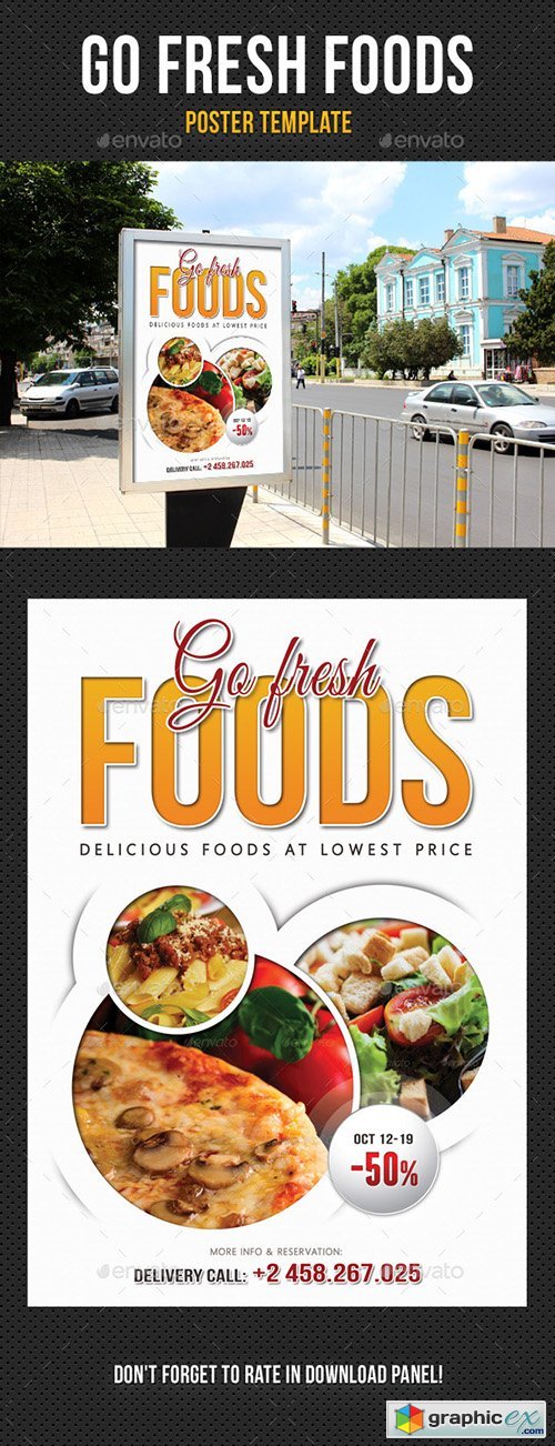 Go Fresh Food Poster Template