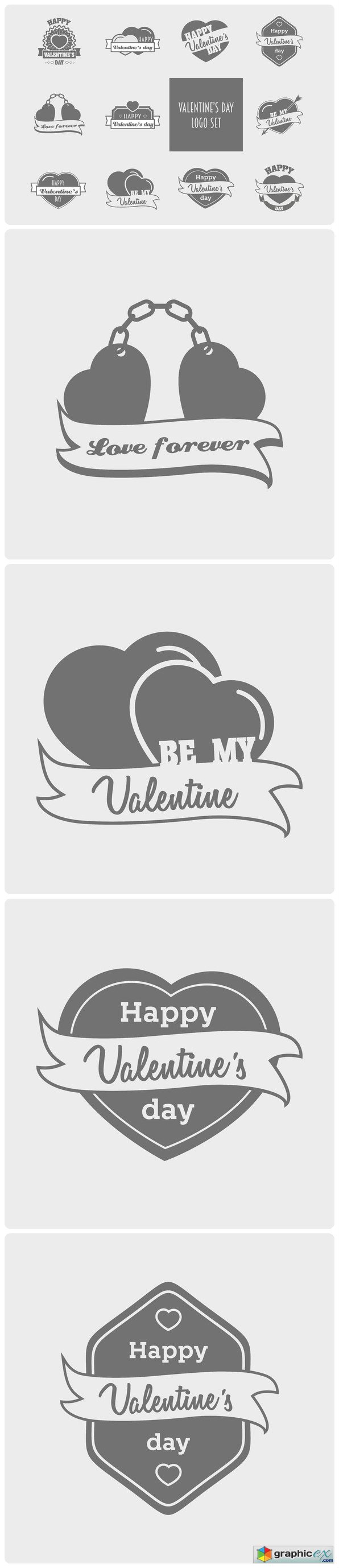 10 Valentines Day Logo Set