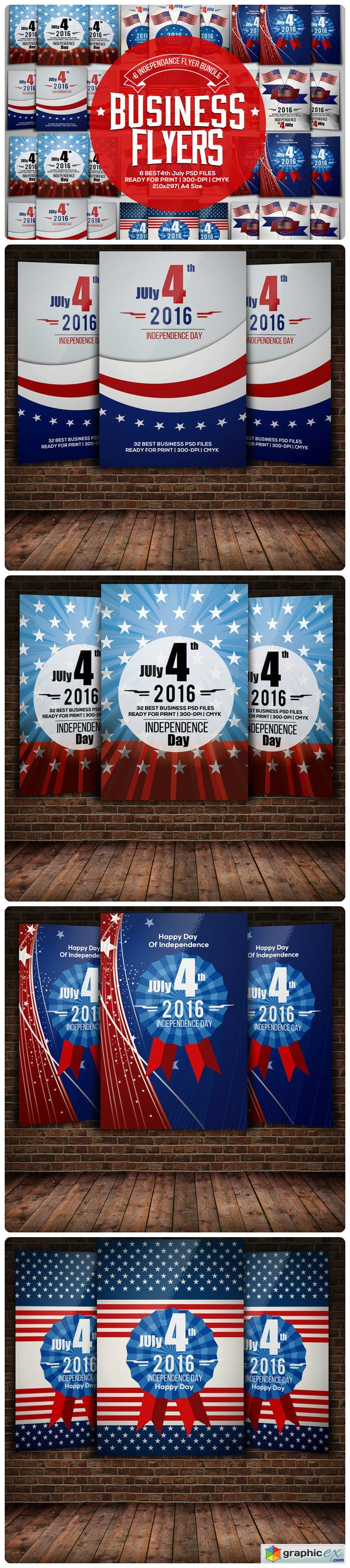 6 4th of July Poster Bundle