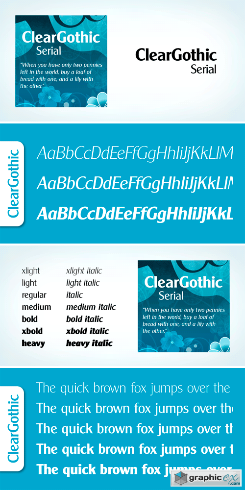 Clear Gothic Serial Font Family