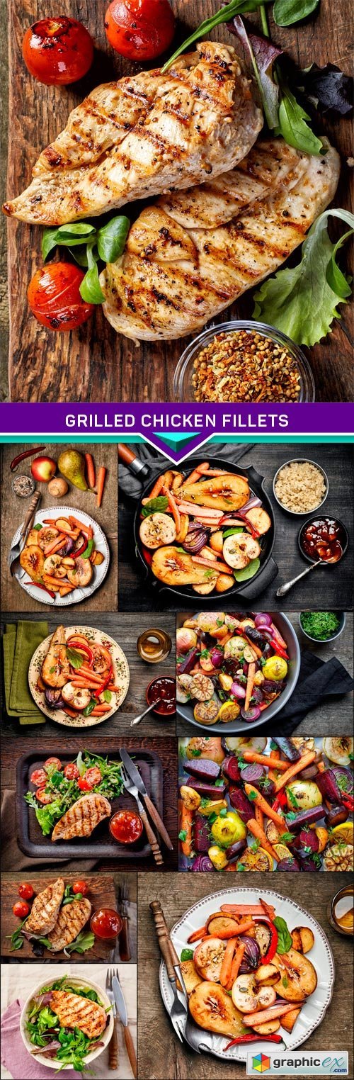 Grilled chicken fillets 10x JPEG