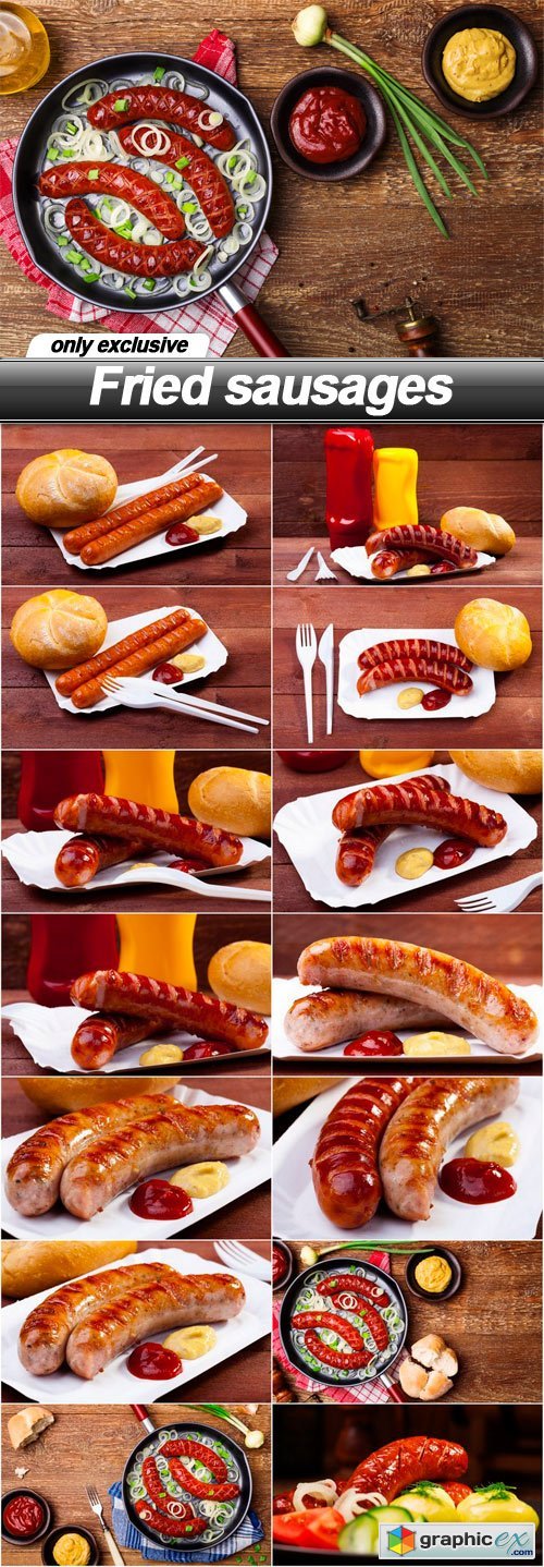 Fried sausages - 15 UHQ JPEG