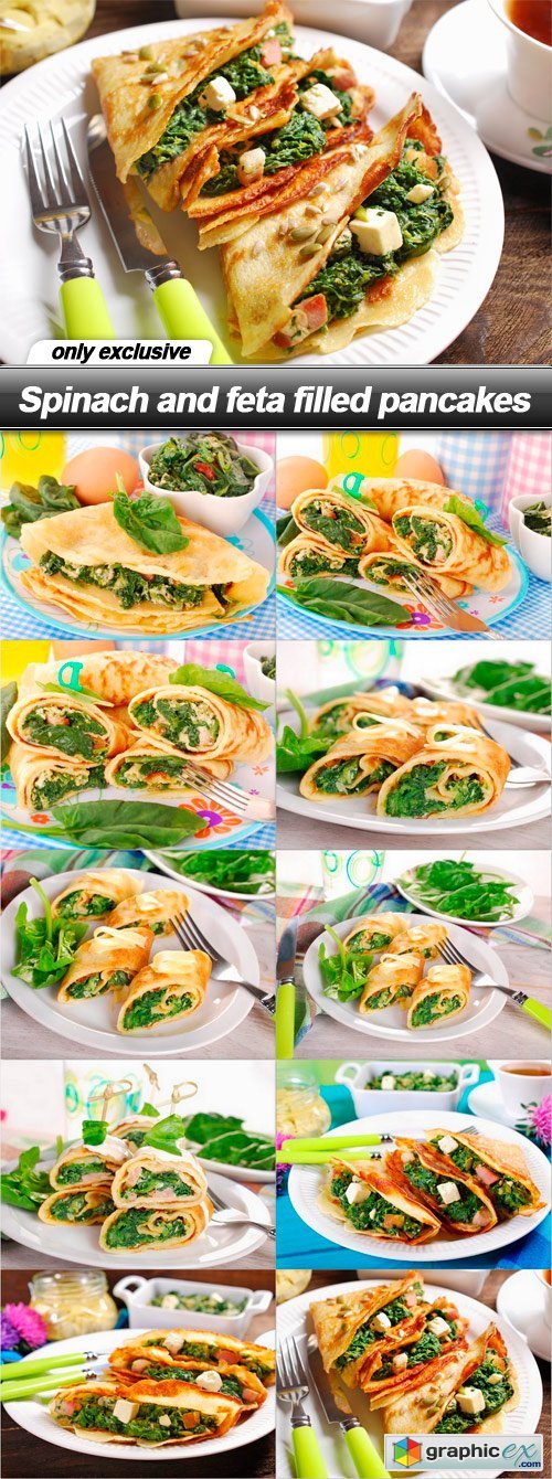 Spinach and feta filled pancakes - 10 UHQ JPEG