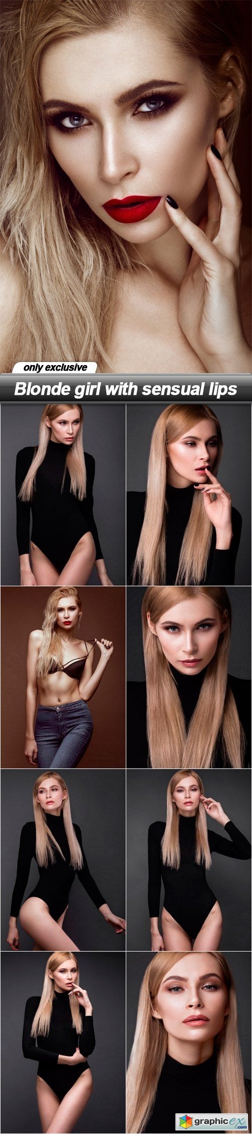 Blonde girl with sensual lips - 9 UHQ JPEG
