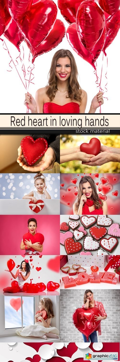 Red heart in loving hands