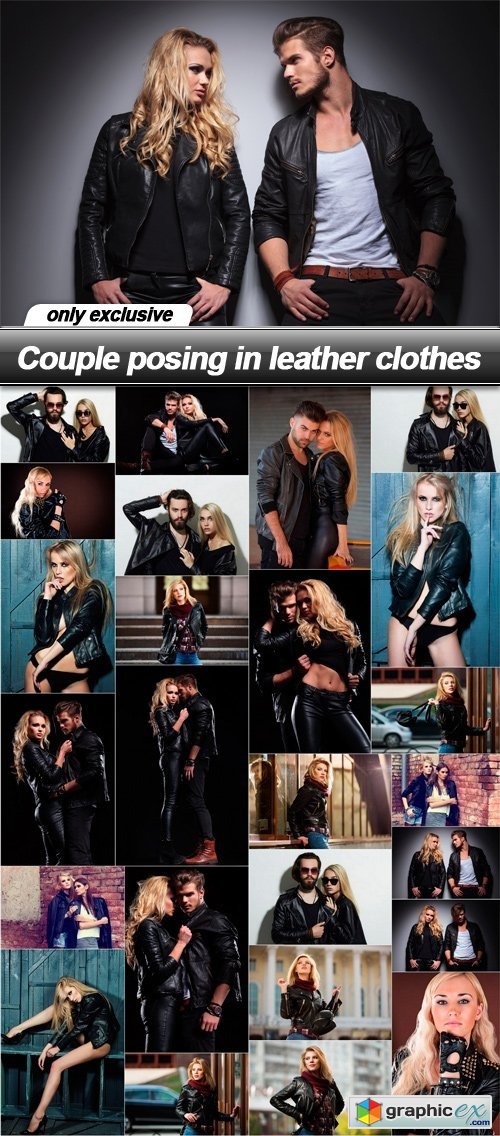 Couple posing in leather clothes - 25 UHQ JPEG