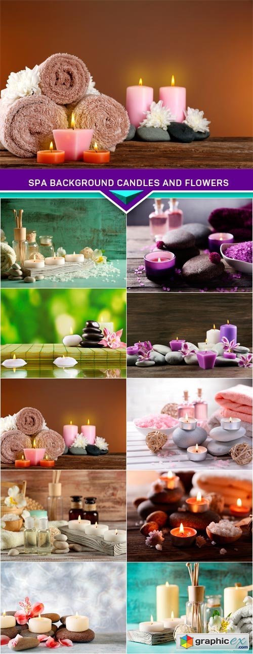 Spa background candles and flowers 10x JPEG