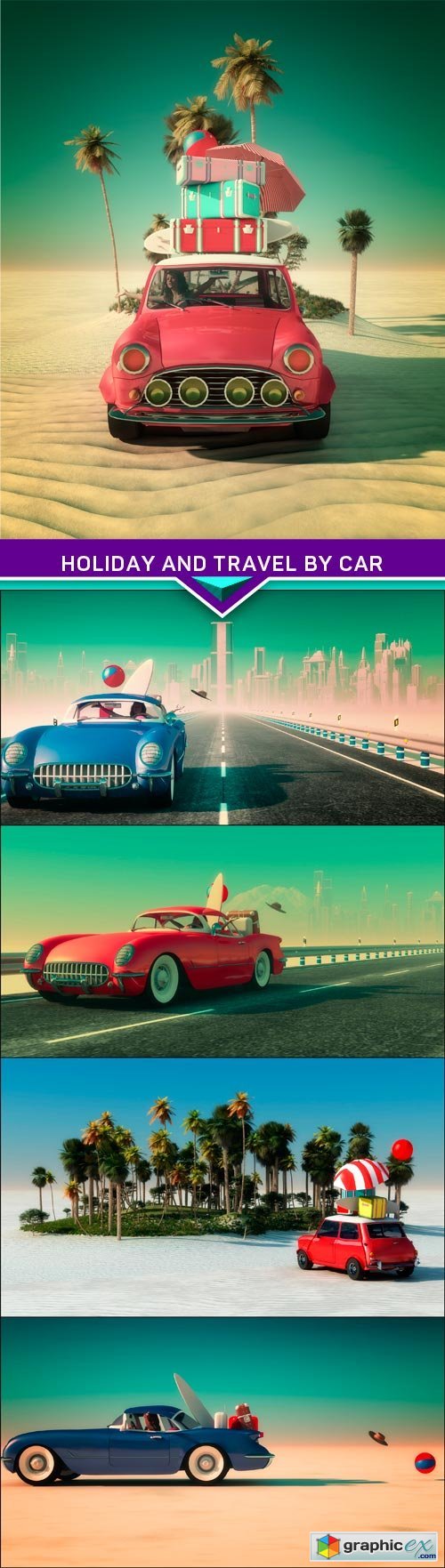 Holiday and travel by car 5x JPEG