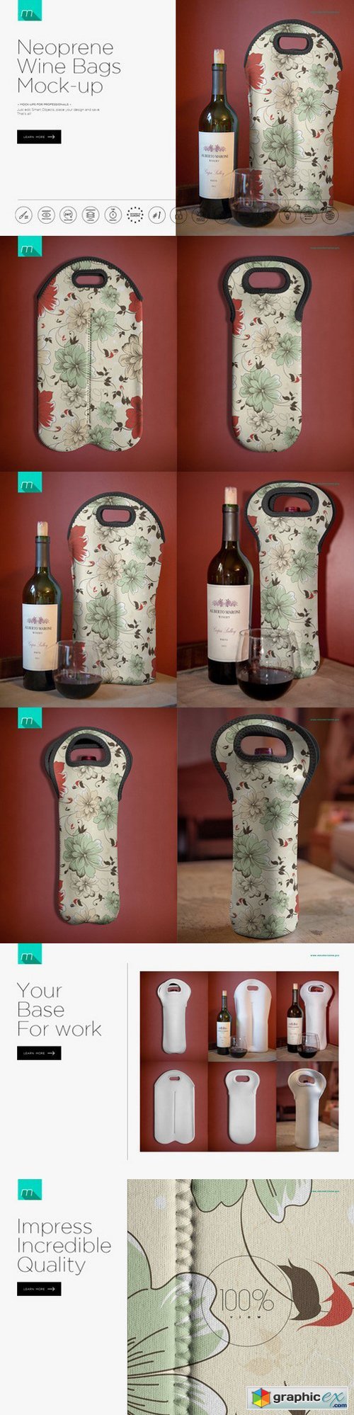Neoprene Wine Bag Mock-up