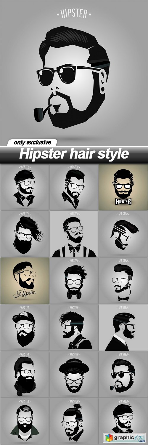 Hipster hair style - 17 EPS