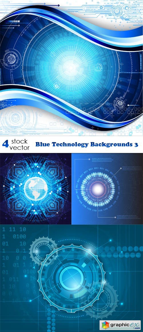 Vectors - Blue Technology Backgrounds 3