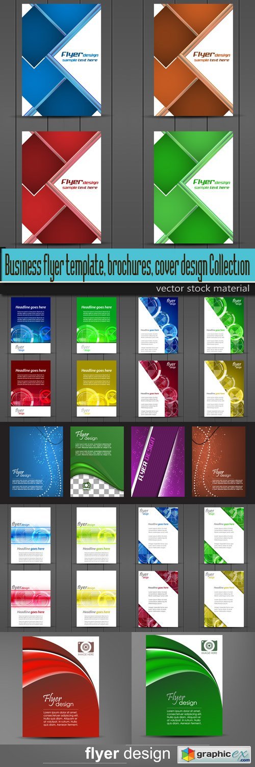 Business flyer template, brochures, cover design Collection