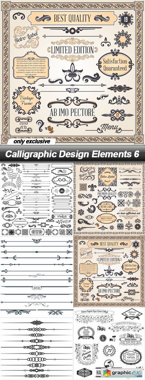  Calligraphic Design Elements 6 - 6 EPS