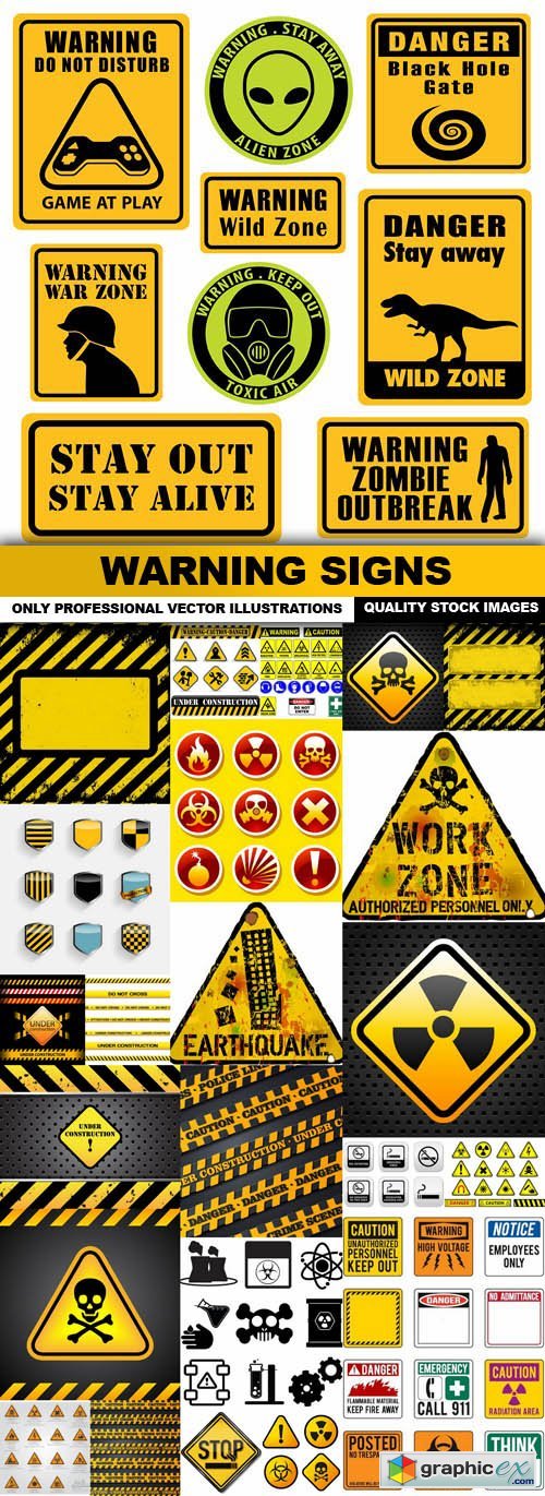 Warning Signs - 25 Vector