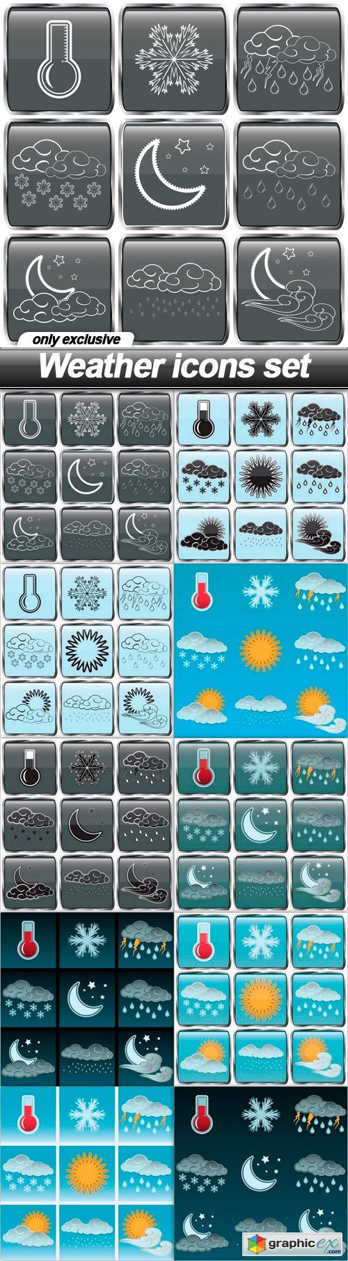 Weather icons set - 10 EPS
