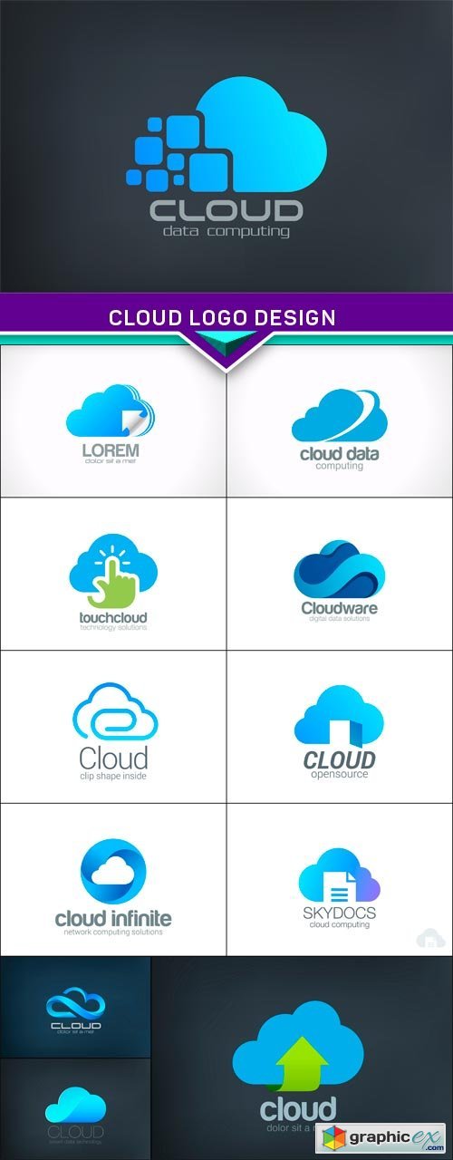Cloud Logo design 12 x EPS
