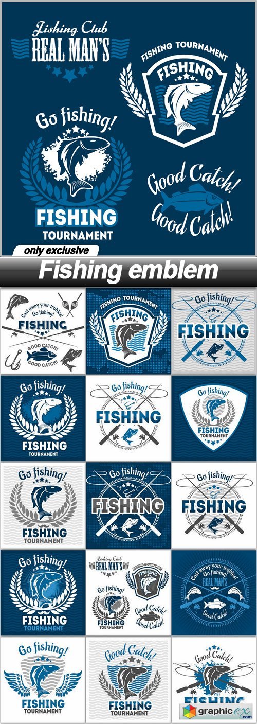 Fishing emblem - 16 EPS