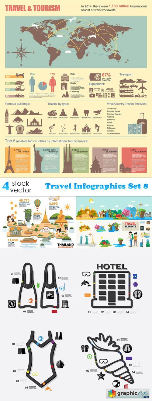 Vectors - Travel Infographics Set 8