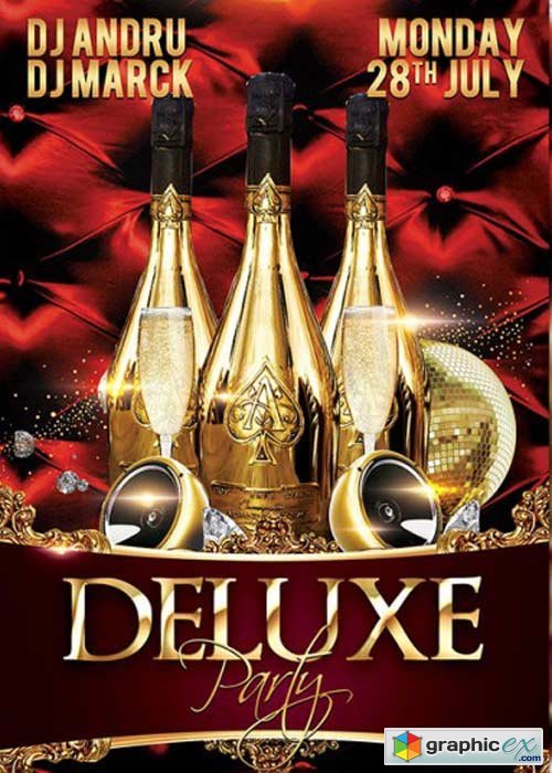  Deluxe Party Premium Flyer Template + Facebook Cover