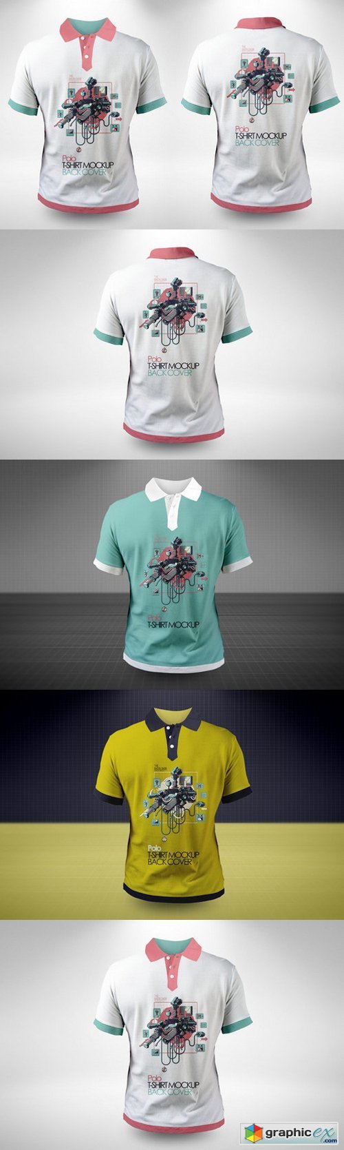 Polo T-shirt Back & Front Mock-ups