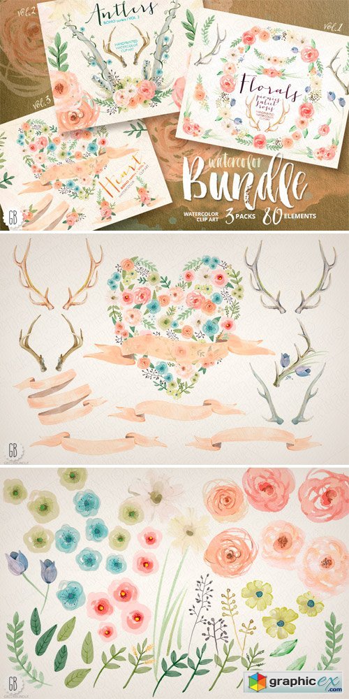 BUNDLE! Watercolor Florals