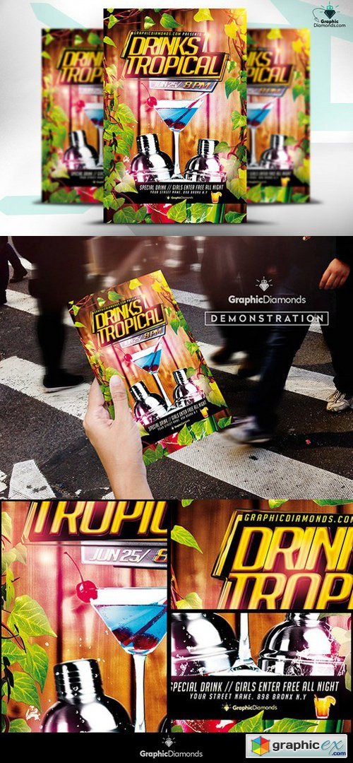 Drink Tropical PSD Flyer