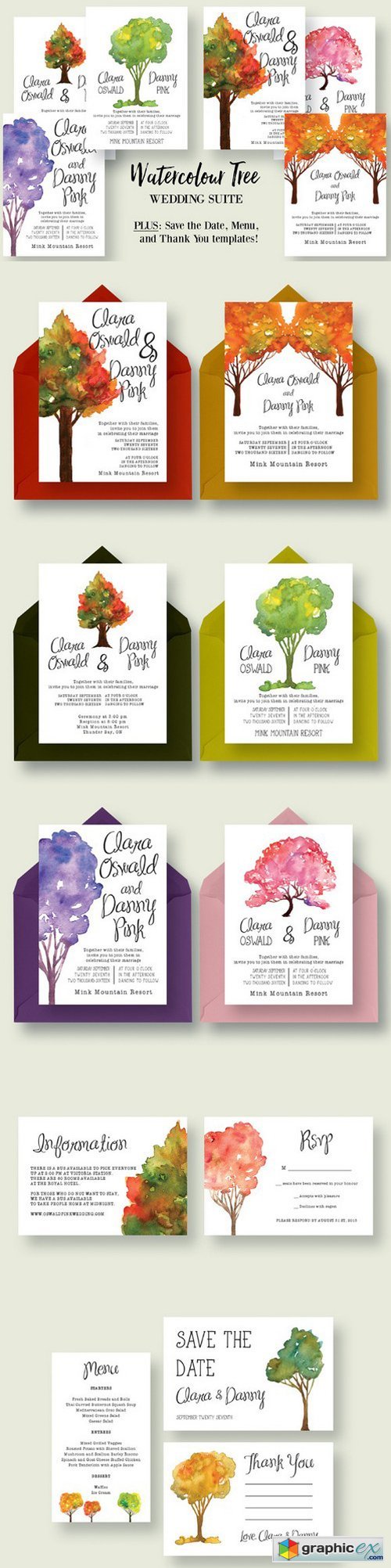 Watercolour Tree Wedding Suite 2.0