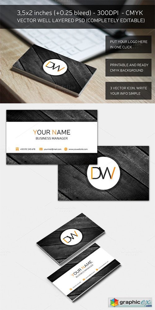 Dark Wood Business Card
