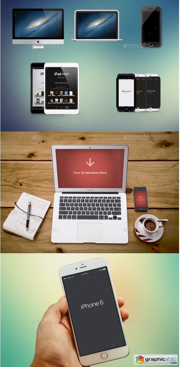 Responsive Apple Devices Mockup Pack
