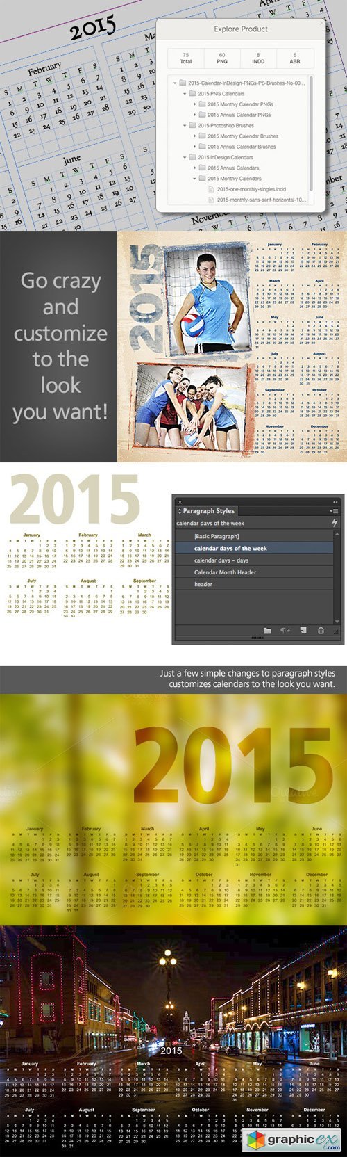 2015 Calendars for Photoshop