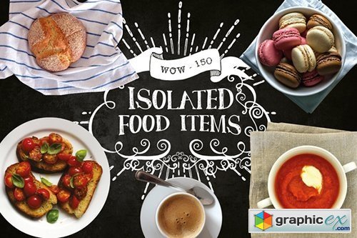150 Isolated Food Chalk Kit