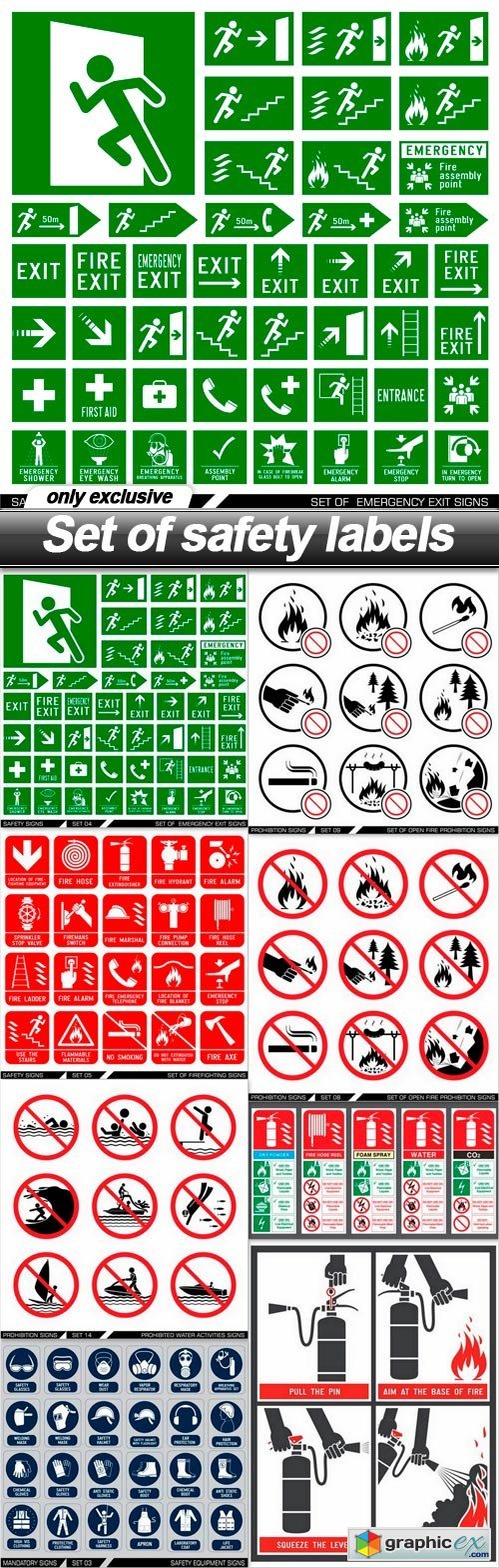 Set of safety labels - 8 EPS