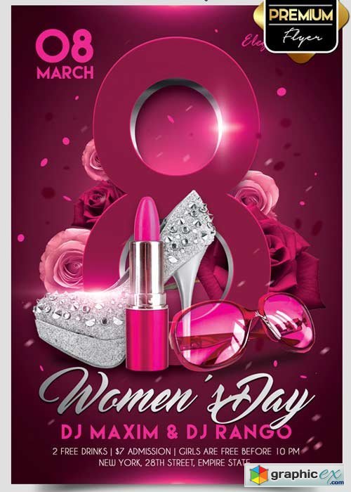 Women’s Day Flyer PSD Template + Facebook Cover » Free Download Vector