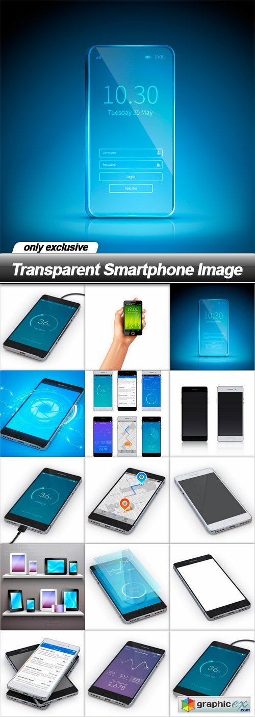 Transparent Smartphone Image - 14 EPS