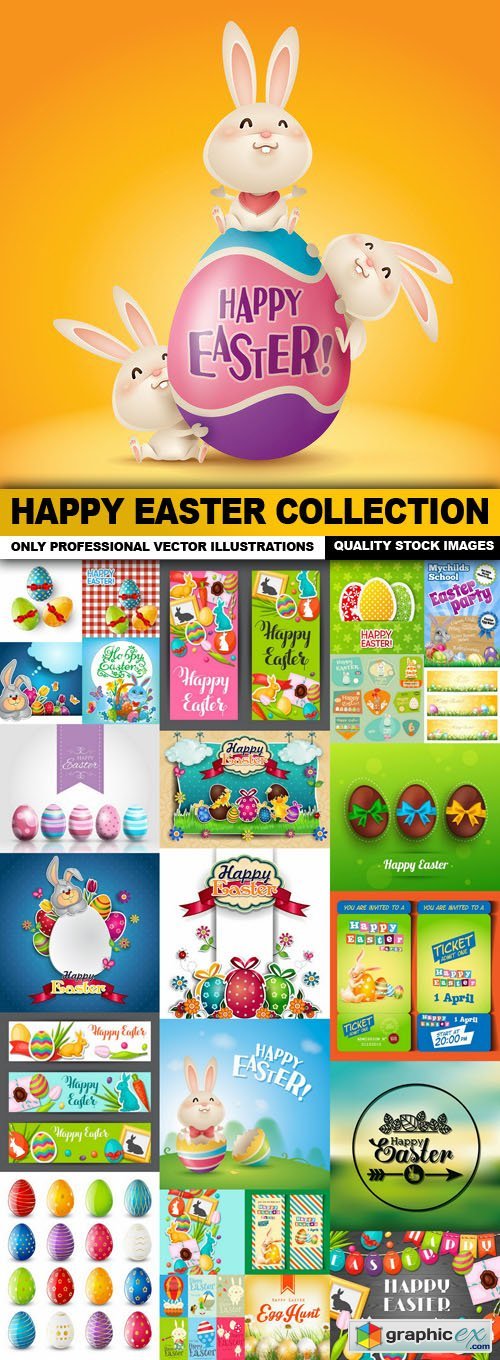 Happy Easter Collection - 25 Vector