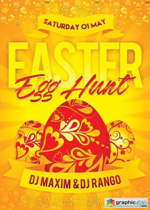 Easter Egg Hunt V02 Flyer PSD Template + Facebook Cover