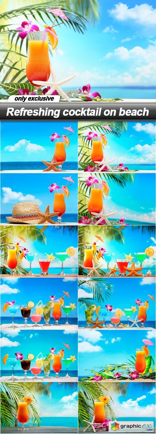 Refreshing cocktail on beach - 12 UHQ JPEG