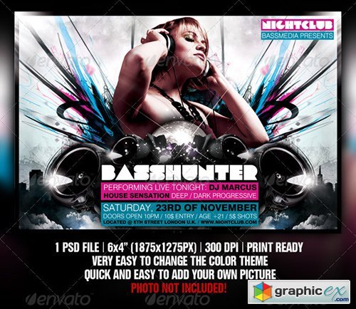 Basshunter Party Flyer Template