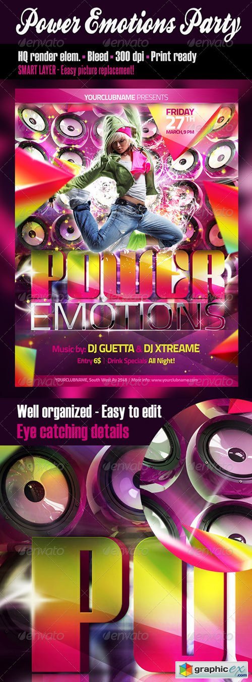Power Emotions Party Flyer