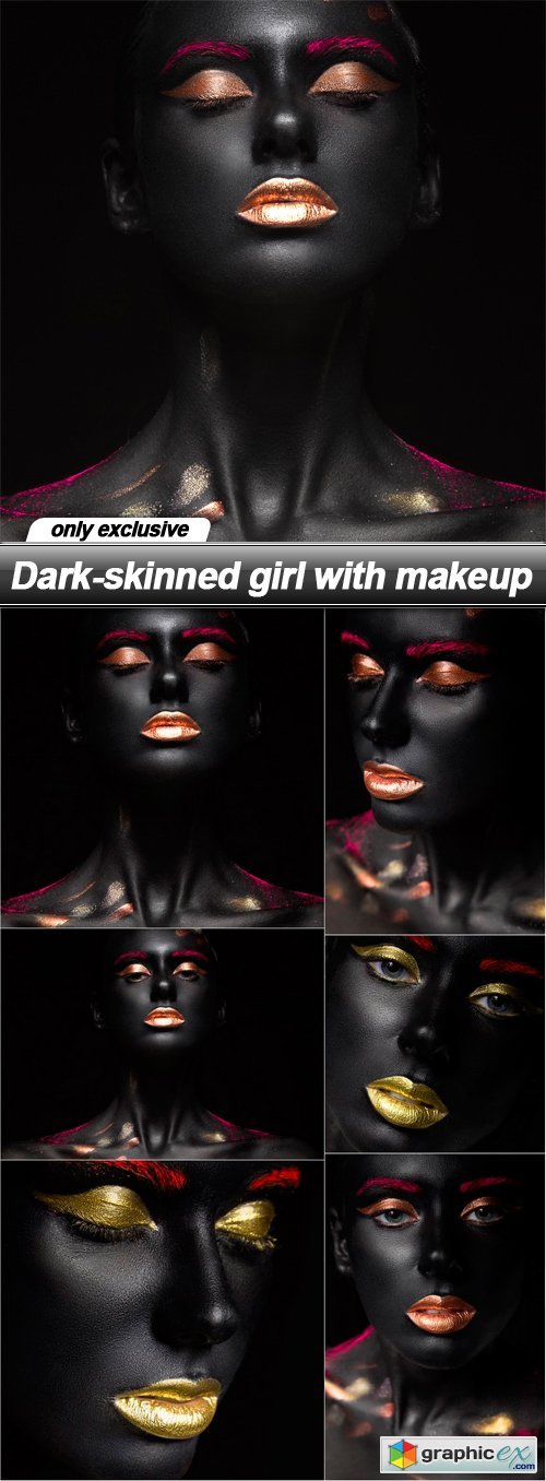 Dark-skinned girl with makeup - 6 UHQ JPEG