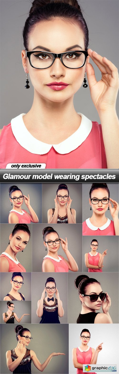 Glamour model wearing spectacles - 12 UHQ JPEG