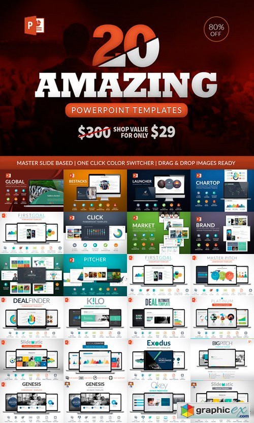20 Amazing Powerpoint Templates Free Download Vector Stock Image