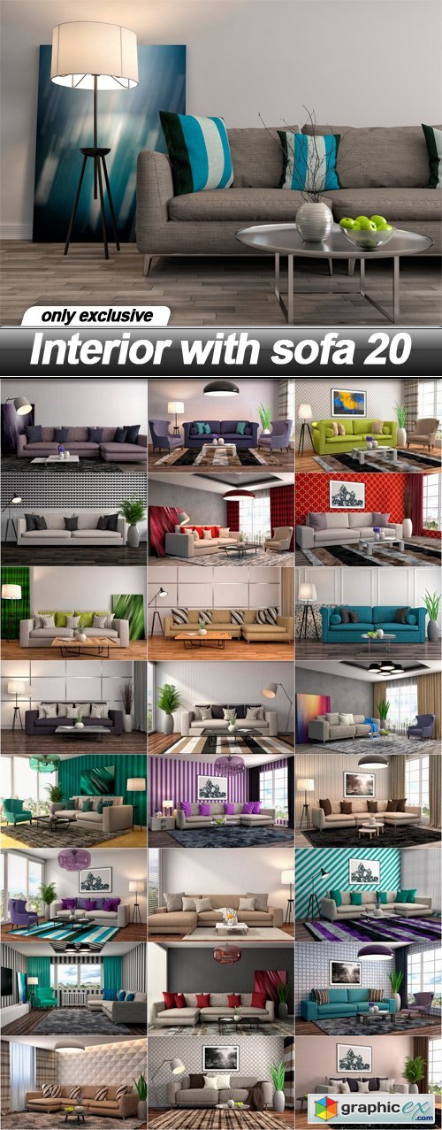 Interior with sofa 20 - 25 UHQ JPEG