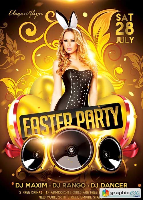 Easter Party V04 Flyer PSD Template + Facebook Cover