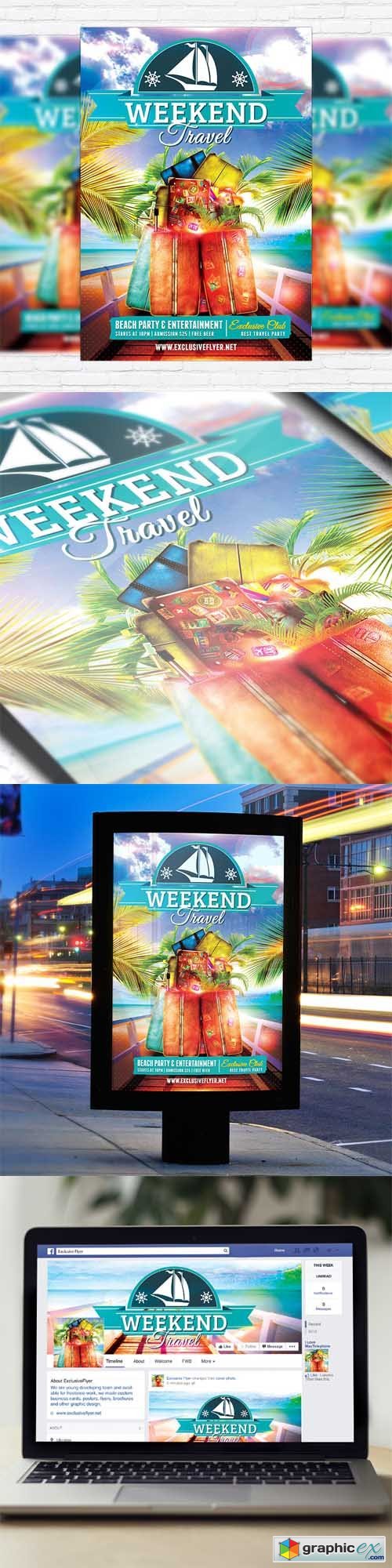 Travel Weekend - Flyer Template + Facebook Cover